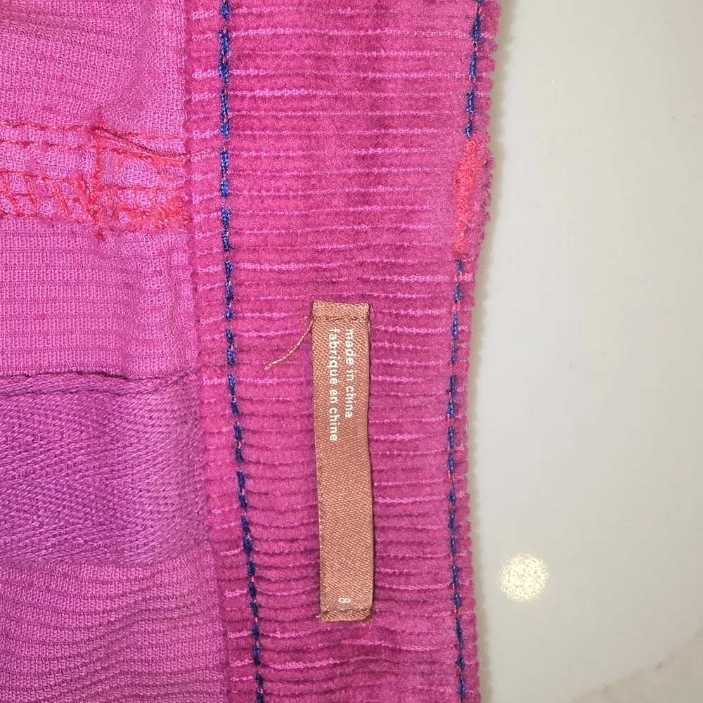 Anthropologie Fuchsia Corduroy Pencil Skirt Size 8 Preloved.